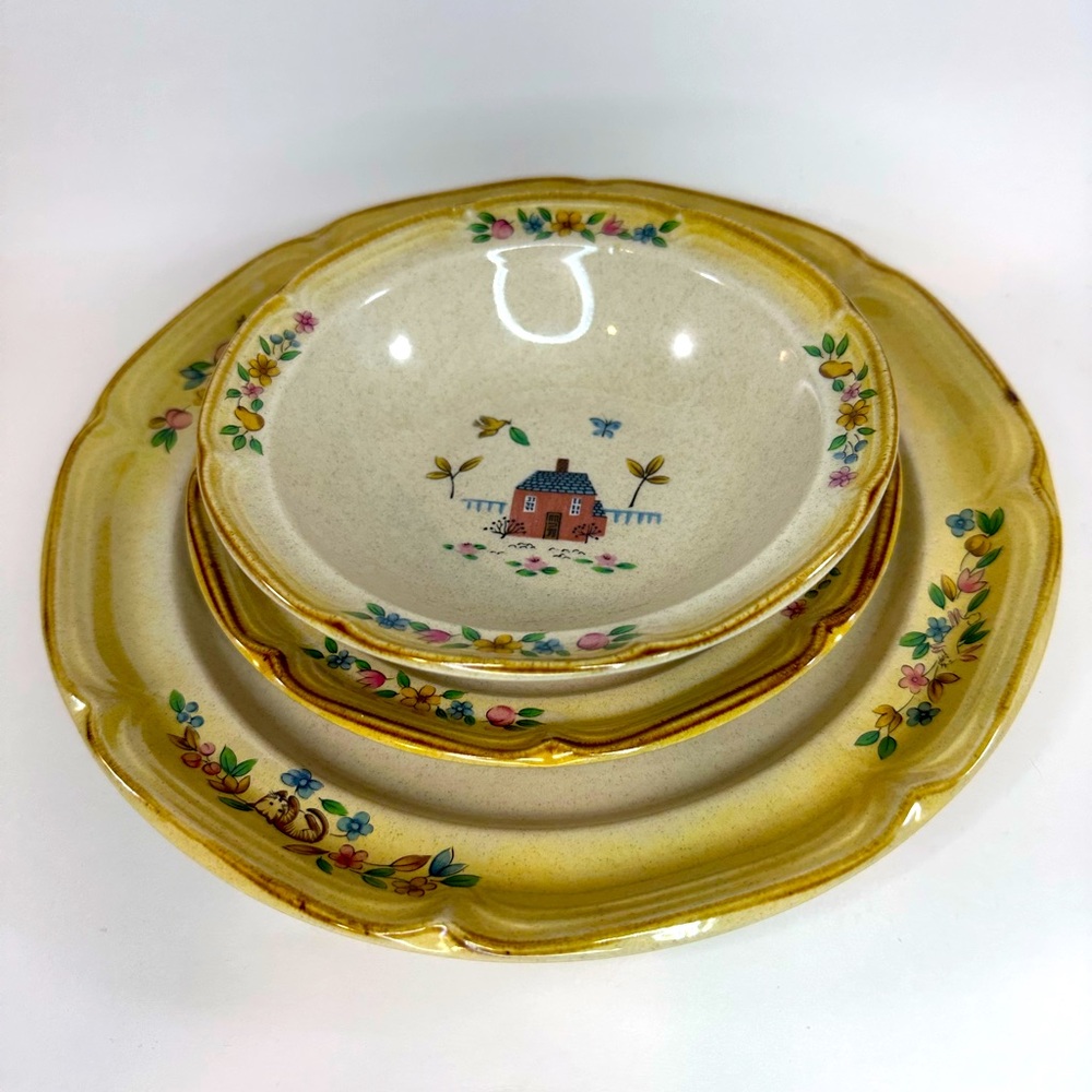 International Stoneware “Heartland” set of Dinner Plate, Salad Plate and Bowl
